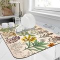 Dish Drying Mat Vibrant Bouquet of Spring Flowers Kitchen Mat 12"x19" Bsorbent by Unknown