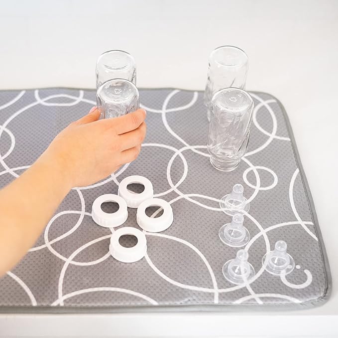 Ubbi Microfiber Dish Drying Mat, Baby Bottle Drying Mat, Kitchen Counter Dish - Image 5