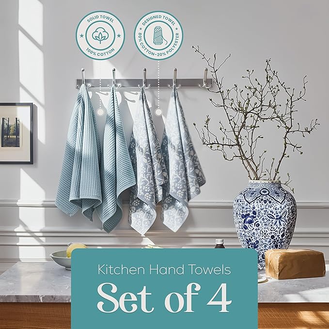 MosJos Kitchen Towels, Cotton Hand Towels, 18 x 28 Kitchen Linens - Image 2