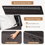 Devoko 97 Gallon Deck Box, Waterproof Resin Outdoor Storage Box for Outside and Patio, Large Outdoor Storage Bench Cabinet Lockable for Patio Furniture, Garden Tools and Pool Supplies (Deep Brown) - Image 4