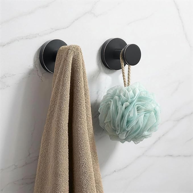 TUNNY 5 Pack Round Towel Hooks-Oil-Rubbed Bronze Modern Coat Hooks Shower Towel - Image 5