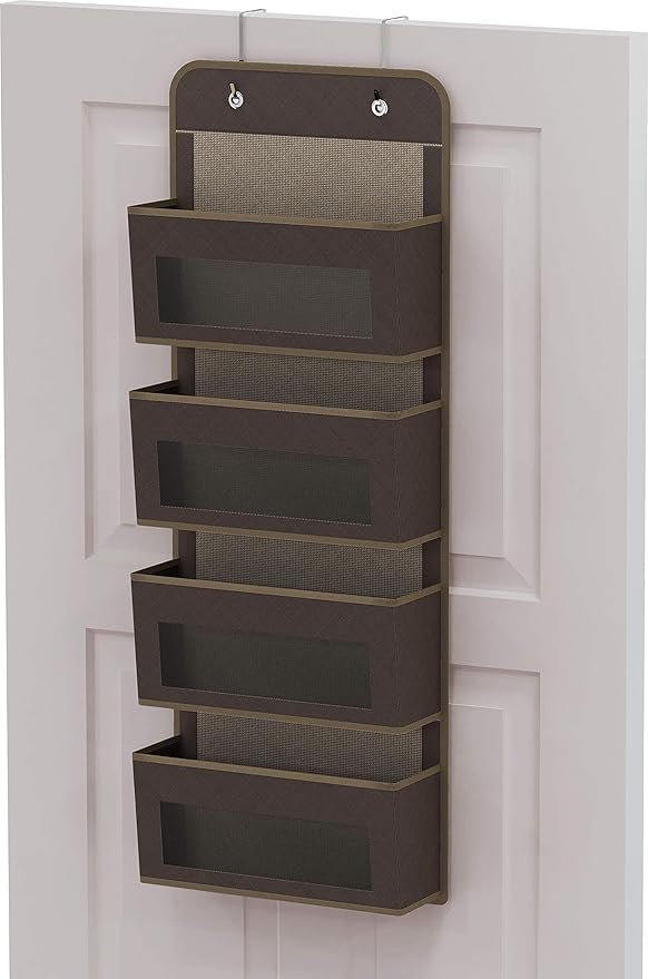 Simple Houseware 4 Clear Window Pocket Over Closet Door Storage Hanging - Image 8
