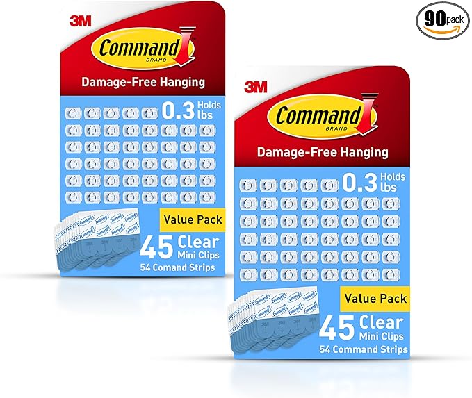 Command Indoor Mini Light Clips, Damage Free Hanging Christmas Lights, Mini by Command