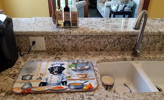 Caroline's Treasures DAC6249DDM Flat-Coated Retriever The Chef Dish Drying Mat - Image 2