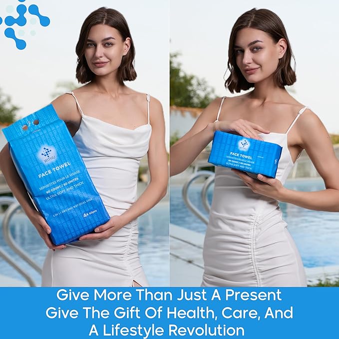 WITHU Disposable Face Towels – Ultra-Soft Biodegradable Face Cleansing Wipe - Image 8