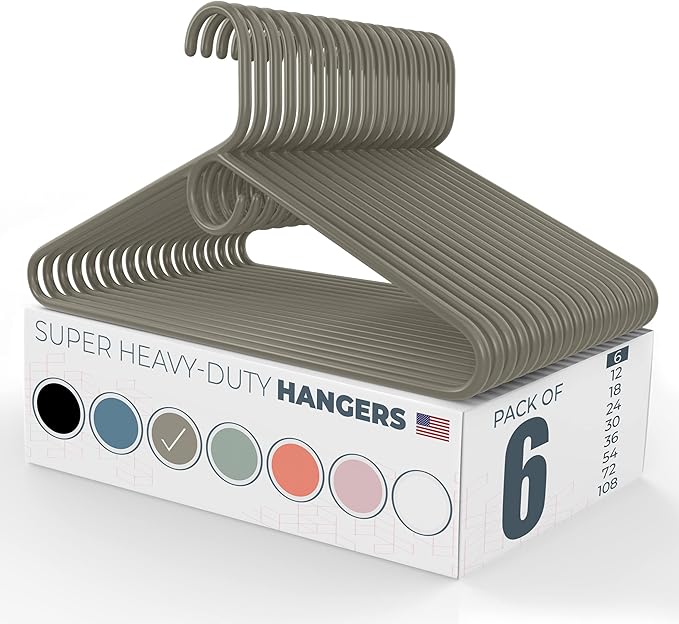 Neaties Super Heavy Duty Clothes Hangers 6 Pack – Made in The USA - 10lb by NeatiesHangers