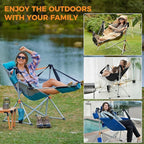 KingCamp Hammock Chair with Footrest – Heavy Duty Swinging Rocking Camping Chairs for Adults up to 400lbs, Folding Portable Oversized Rocker with Cup Holder & Pillow for Outdoor Beach Lawn RV Sports - Image 8