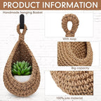 Honeydak Boho Decor Hanging Wall Baskets - Image 2
