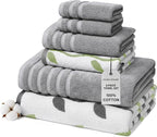 Modern Threads Organic Vines 6-Piece 100% Cotton Towel Set – Yarn Dyed Jacquard by ModernThreads