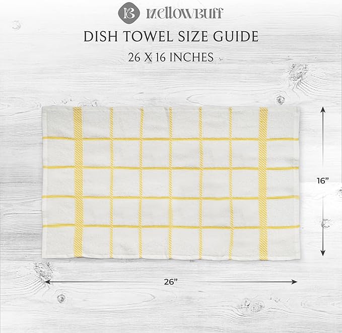 100% Cotton Terry Dish Towels, 4 Pack Checks, 16 x26 Inches, Super Soft and - Image 4