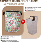 Watercolor Flamingo Laundry Hamper, Tropical Flower Leaves Clothes Hamper - Image 3
