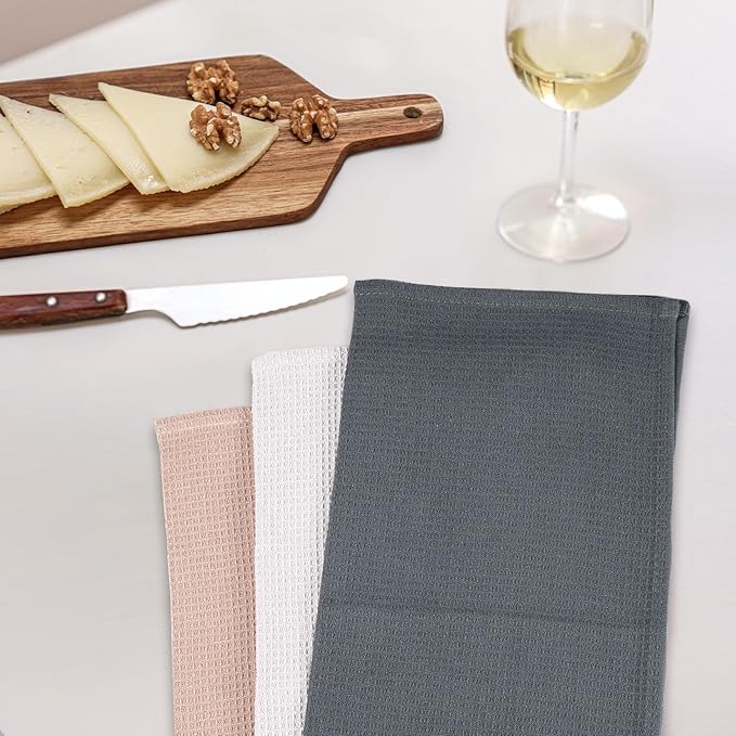 QUILTINA Dish Towels Set, 100% Cotton Waffle Weave Kitchen Towels 6 Pack - Image 3