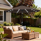 ABCCANOPY Durable Solar Led Patio Umbrellas with 32LED Lights 11FT (Brown) - Image 8