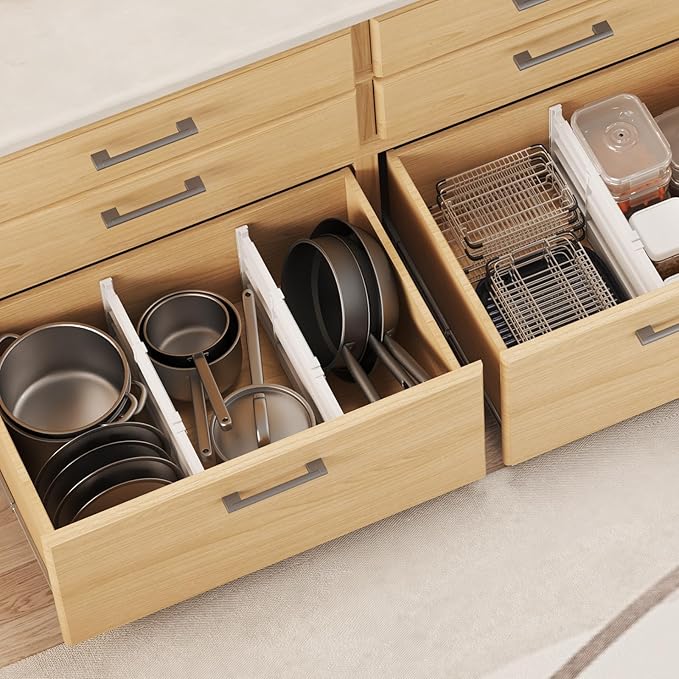 Lifewit 8" Tall 8 Pack Drawer Dividers, 35-56.5cm/13.8-22.2" Expandable Drawer - Image 10