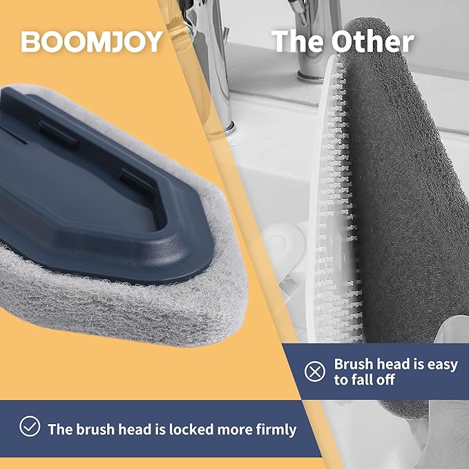 BOOMJOY Tub Cleaner Brush with Long Handle, No Scratch Shower Cleaning Brush - Image 4
