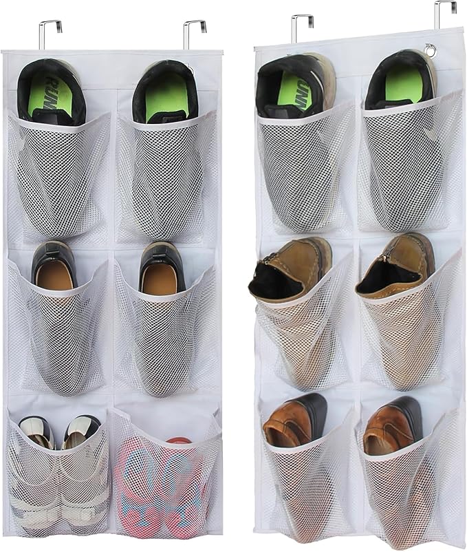 KIMBORA 2 Packs Narrow Over the Door/Wall Shoe Organizer Cruise, Small Hanging - Image 2