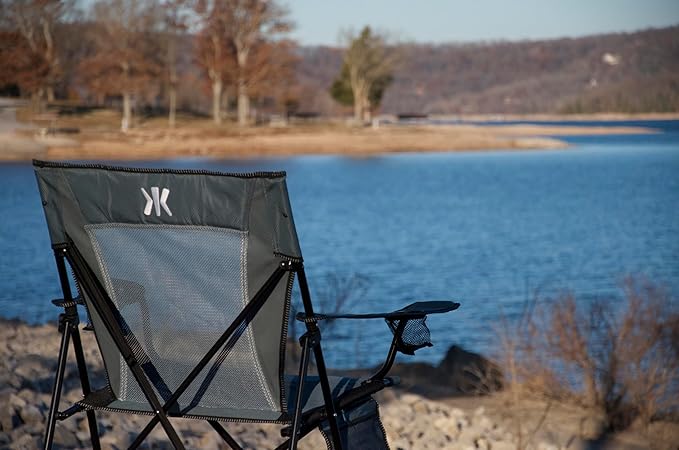 Kijaro Portable Camping Chairs - Enjoy the Outdoors with a Versatile Folding Sports Chair for Outdoor & Lawn - Dual Lock Feature Locks Position – Hallet Peak Gray - Image 2