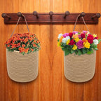 YOUEON Set of 2 Jute Hanging Basket 7.8" x 6.7", Small Wall Hanging Planter - Image 6