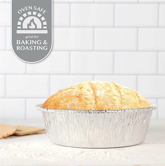 Plasticpro 7'' Inch Round Tin Foil Pans Disposable Aluminum, Freezer & Oven Safe - Image 5