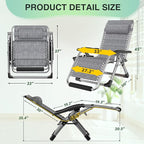 Suteck Oversized Zero Gravity Chair,33In XXL Outdoor Recliner Chair w/Removable Cushion&Headrest, Camping Lounge Chair w/Upgraded Lock&Footrest, Reclining Patio Chairs for Indoor Outdoor,500LBS - Image 2