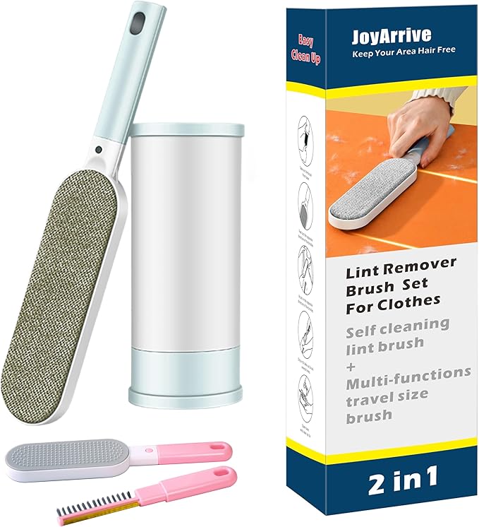 2PCS Lint Brushes for Clothes, Cat Dog Hair Remover for Lundary, Self-Cleaning by JoyArrive