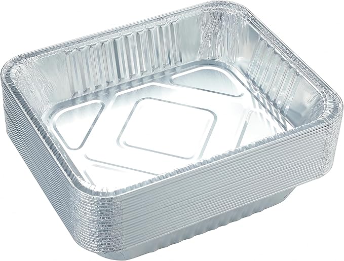 Aluminum Pans 9x13 Disposable Foil Pans Half Size Deep Steam Table Pans Heavy by Waytiffer