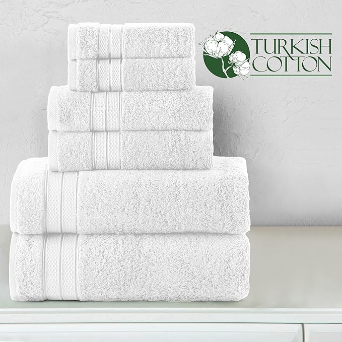 Elegant Comfort Luxury 6-Piece Towel Set, Premium Soft 100% Turkish Cotton - Image 5