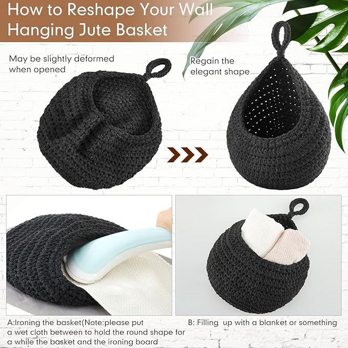 Honeydak Boho Decor Hanging Wall Baskets - Image 5