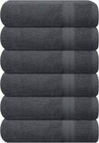 GLAMBURG Ultra Soft 6-Piece Hand Towel Set 16x28-100% Ringspun Cotton by GLAMBURG