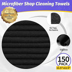 HOMERHYME Microfiber Cleaning Cloth, 150 Pack Black Cleaning Rags Microfiber - Image 2