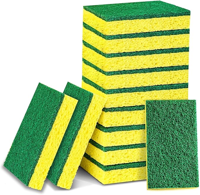 24 Pack Heavy Duty Scrub Sponges, Efficiently Clean The Surface Stains by PowoBest