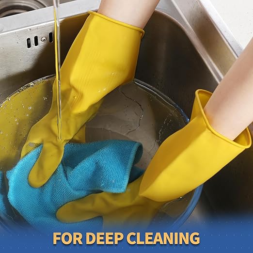 BOOMJOY Rubber Cleaning Gloves, Heavy Duty Dishwashing Gloves, Reusable Medium - Image 7