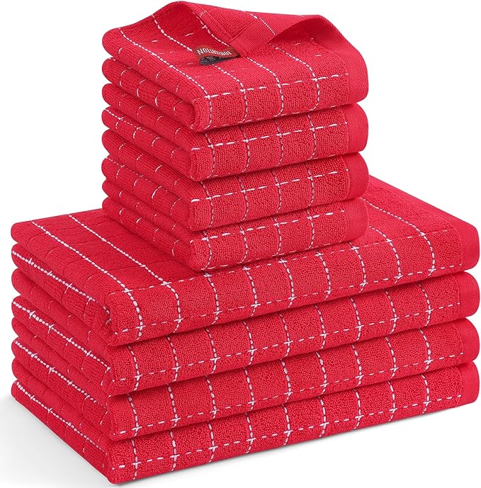 Mordimy 100% Cotton Terrycloth Kitchen Towels and Dishcloths Sets, Soft and by Mordimy