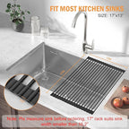 LEMIKKLE Roll Up Dish Drying Rack 17" x 13", Over The Sink Dish Drainer Rack - Image 3