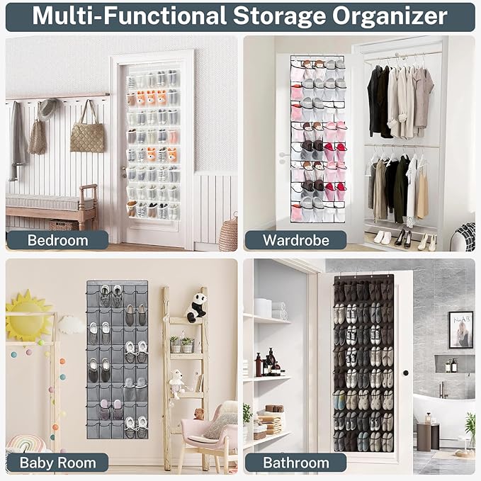 40-Pocket Over the Door Shoe Organizer - Image 7