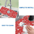 Christmas Snowflake Kitchen Sink Splash Guard Mat Absorbent Fast Drying Mat - Image 5