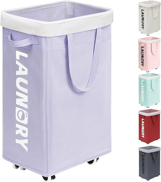 Goodpick Laundry Basket with Wheels, 75L Collapsible Laundry Baskets with by Goodpick