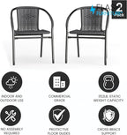 Flash Furniture Lila 2 Pack Gray Rattan Indoor-Outdoor Restaurant Stack Chair - Image 4