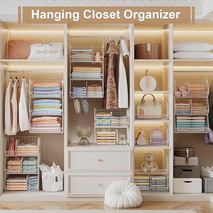 3 Tier Extra Large Closet Hanging Shelves - Image 8