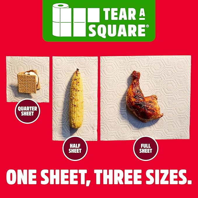 Brawny Tear-A-Square 3-Ply Paper Towels, 6 Double Rolls = 12 Regular Rolls - Image 5