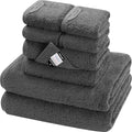 SEMAXE Bathroom Towel Set, 8-Piece Gray Cotton Towels by SEMAXE