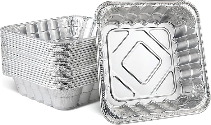 PLASTICPRO Disposable 10'' X 10'' X 3'' Inch Square Aluminum Tin Foil Baking by PLASTICPRO