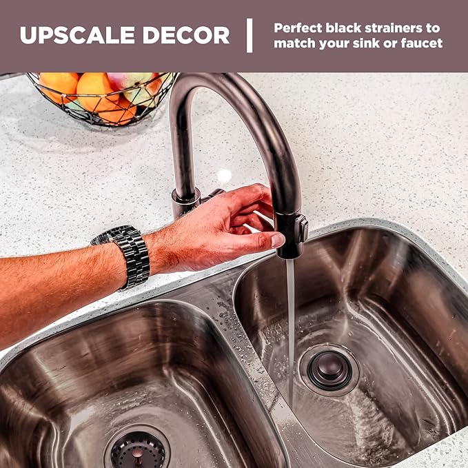 Mudder 3 Pcs Kitchen Sink Drain Strainer and Stopper Stainless Steel Garbage - Image 6