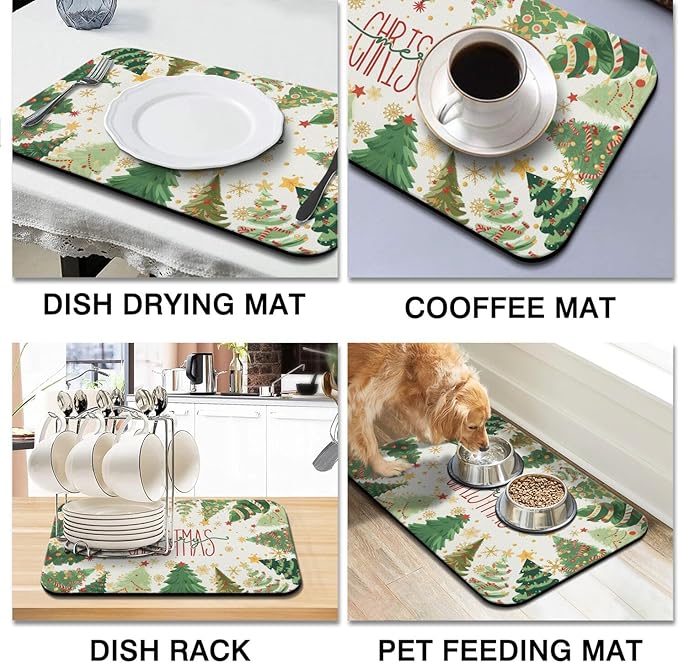 Christmas Dish Drying Mat for Kitchen Counter 2 Pack - Image 6
