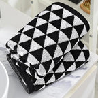 Black and White Hand Towels, 4 Pack Cotton Soft Face Towel 13x29 Inches - Image 5