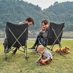 EVER ADVANCED Oversized Folding Rocking Camping Chair, Padded Portable Rocker Chair for Patio, Lawn and Outdoors, Heavy Duty Hard Armchair for Adults Supports 400lbs, Grey - Image 2