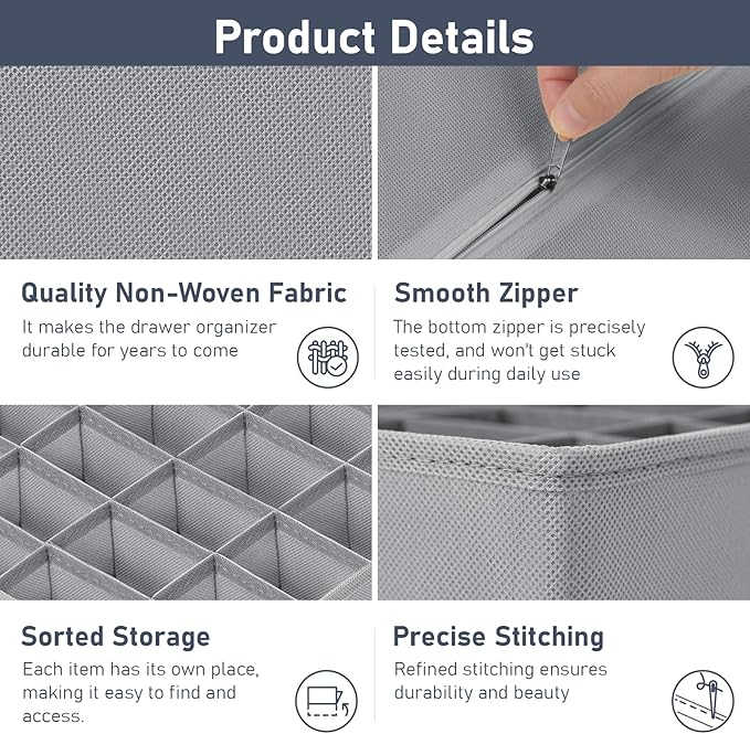Joyoldelf Sock Organizer Drawer Organizer - Image 3