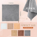 Syhood 12 Pieces Face Wash Cloth 12 x 12 in Makeup Remover Cloths Towel Coral - Image 3