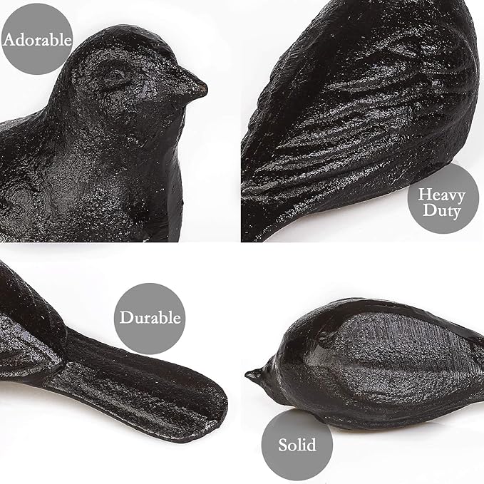 Door Stopper for Floor Decorative Cute Bird Heavy Duty Cast Iron Door Stop - Image 4