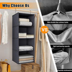 Hanging Closet Organizer, Easy Mount Foldable 4-Shelf Hanging Closet Wardrobe - Image 8